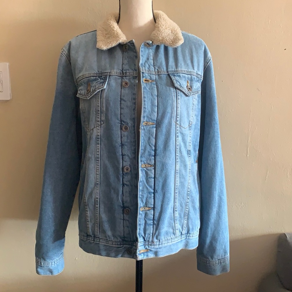 Zara  Man Denim Sherpa Jacket~